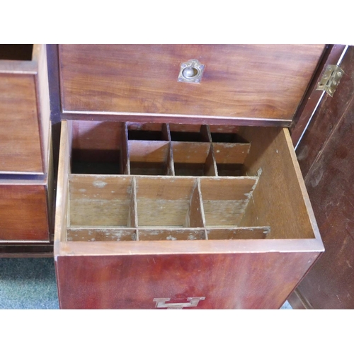 1105 - A C19th mahogany secretaire bookcase in the style of Gillow, with astragal glazed top over a fitted ... 