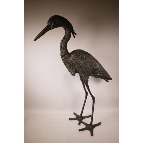 1 - A Langham glass black and white bird (Avocet) paperweight, 7½