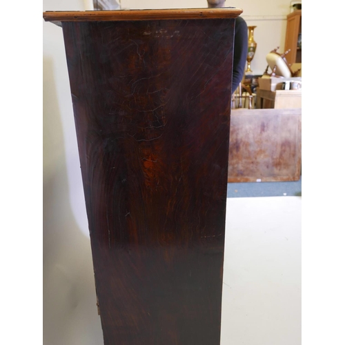 1129 - An Art Deco burr walnut standard lamp with beaded edges on a platform base, 16