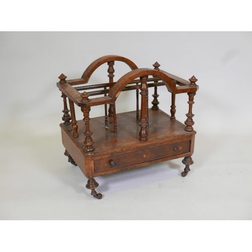 1098 - A Victorian burr walnut canterbury, A/F, 22