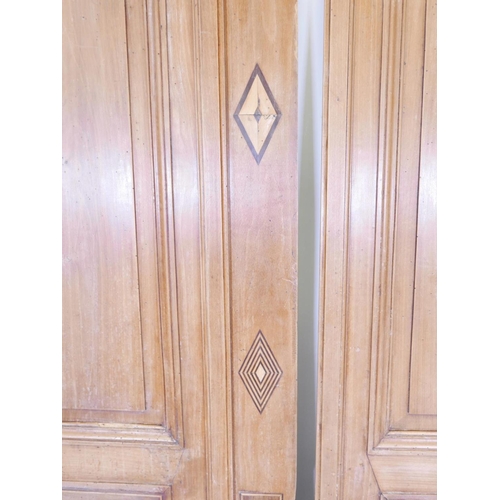 1111 - A pair of French walnut armoire doors, comes with lock and key