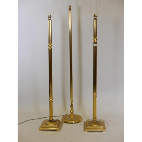 1128 - A pair of brass standard lamps, 49