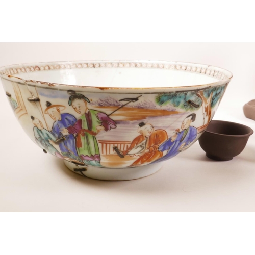 57 - A C19th Chinese famille rose porcelain bowl, 8