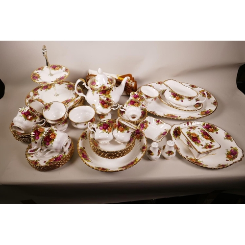 70 - An extensive Royal Albert 'Old Country Rose' pattern tea, coffee and dinner service comprising six p... 