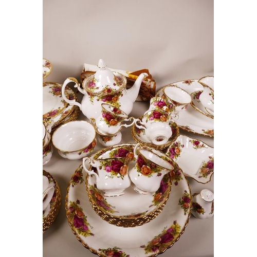 70 - An extensive Royal Albert 'Old Country Rose' pattern tea, coffee and dinner service comprising six p... 