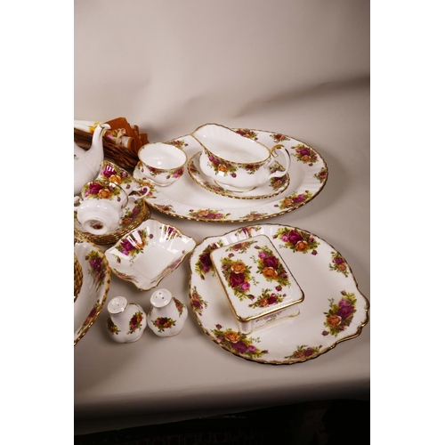 70 - An extensive Royal Albert 'Old Country Rose' pattern tea, coffee and dinner service comprising six p... 