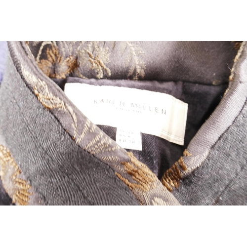 12 - A quantity of ladies' designer clothing including a Karen Millen velvet jacket