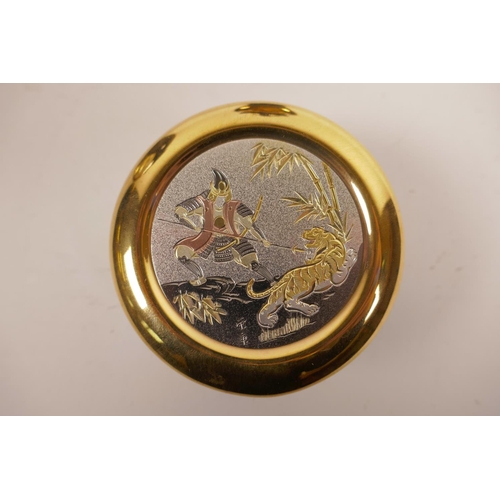 17 - Three items of Chokin Japanese porcelain, all three decorated with Japanese cloisonné in gold and si... 