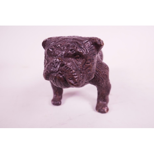 37 - A bronze stylised bulldog, 3½