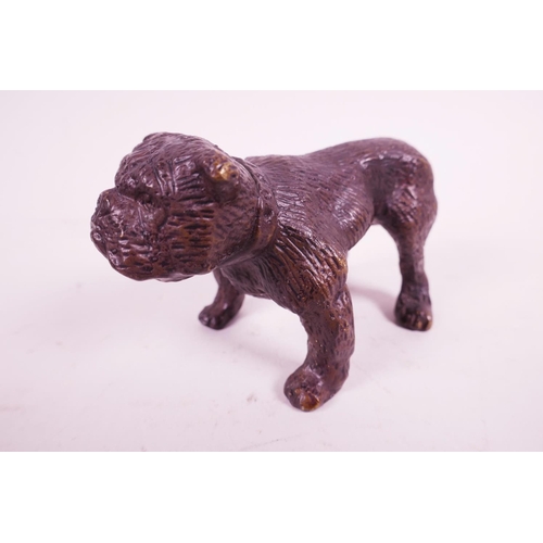 37 - A bronze stylised bulldog, 3½