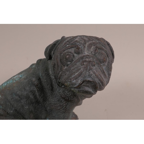 41 - A bronze pug, 5