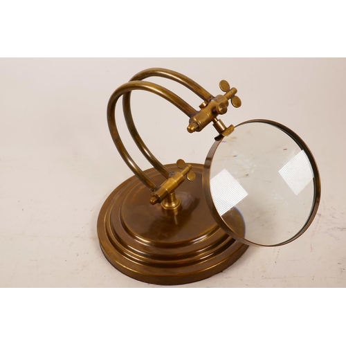 64 - A brass framed desk magnifying glass, magnifier 5