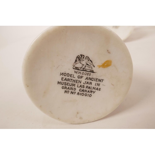 19 - A variety of porcelain items including crested ware, a Wedgwood Jasperware pot and an unusual WW1 cu... 