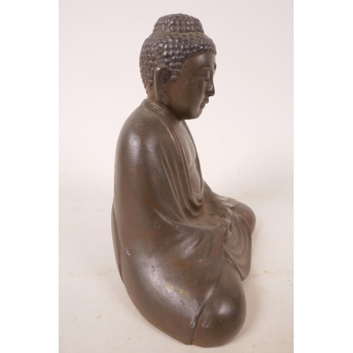 51 - A well cast bronze Buddha, 6½