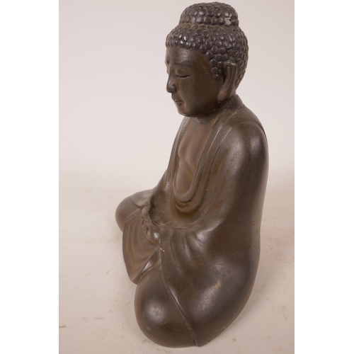 51 - A well cast bronze Buddha, 6½