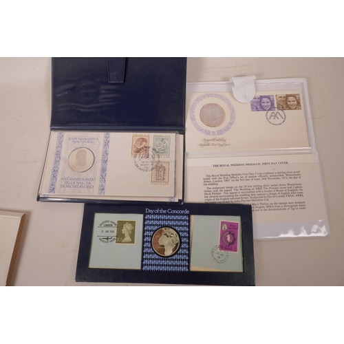 66 - Three collector's first day covers with medallions, Michelangelo's 500th anniversary, Concorde first... 