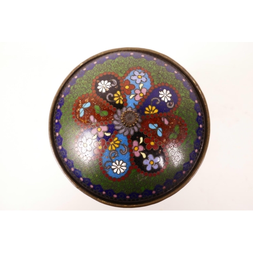 1 - A cloisonne jar and cover, 5