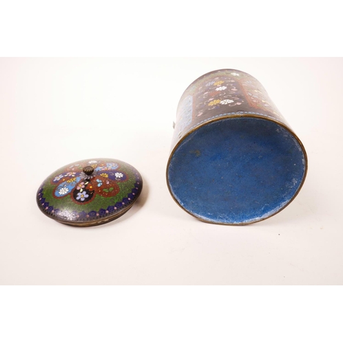 1 - A cloisonne jar and cover, 5