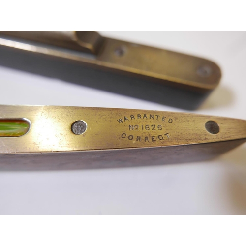 44 - A vintage J. Rathbone and Sons No.1626 rosewood and brass spirit level, 9