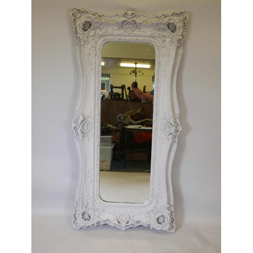 1178 - A painted composition wall mirror with swept frame, 36