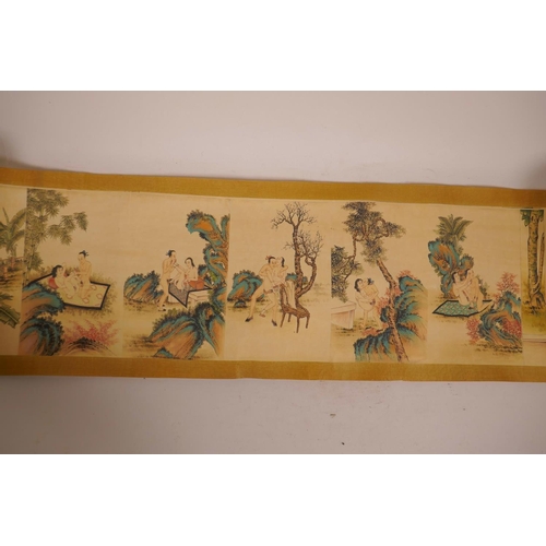 13 - A Chinese printed scroll depicting erotic scenes, 81