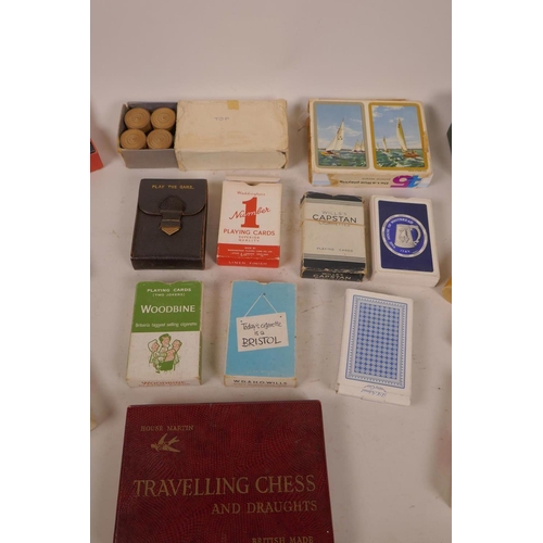 6 - A box of vintage games and playing cards including carpet croquet, dominoes etc