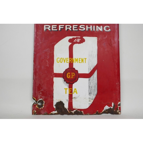 An original 1920s G.P. Government Tea pictorial enamel sign ...