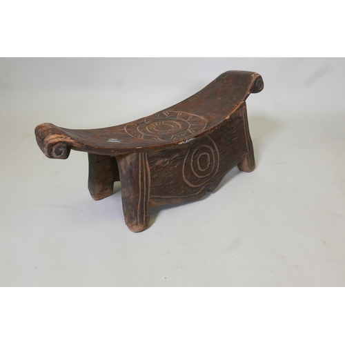 1826 - A large African hardwood New Guinea Sepik stool, 9