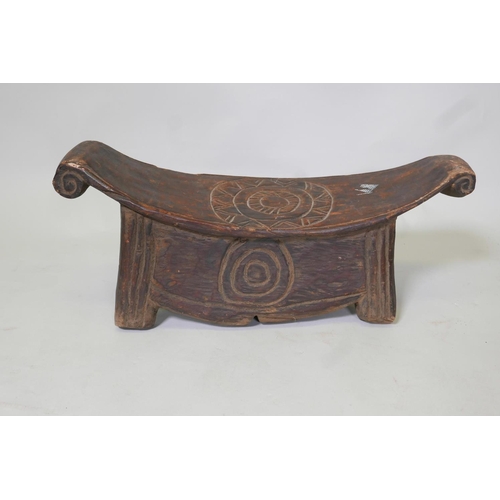 1826 - A large African hardwood New Guinea Sepik stool, 9