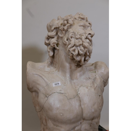 1819 - A reconstituted  marble bust of Laocoon, after the original sculpture 'Laocoon and his sons' on disp... 