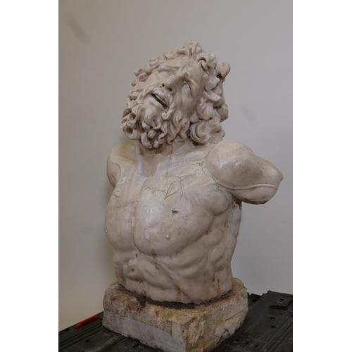 1819 - A reconstituted  marble bust of Laocoon, after the original sculpture 'Laocoon and his sons' on disp... 