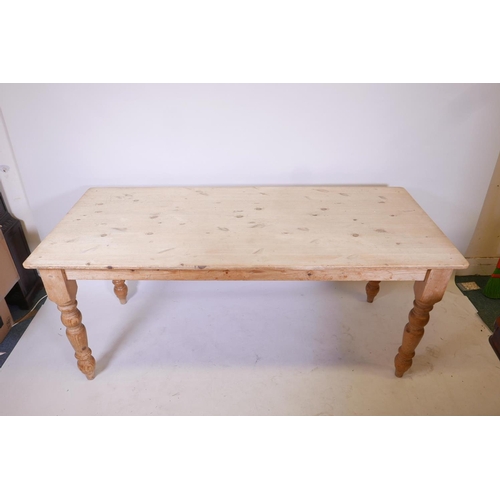 1849 - A pine farmhouse style scullery table with a single drawer to end, 69½” x 31