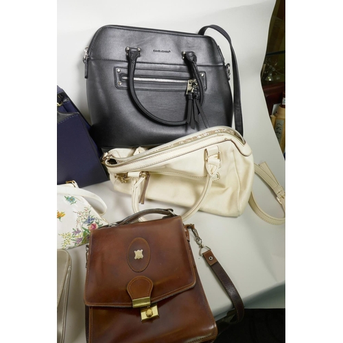 46 - A collection of vintage handbags including David Jones, Tula etc