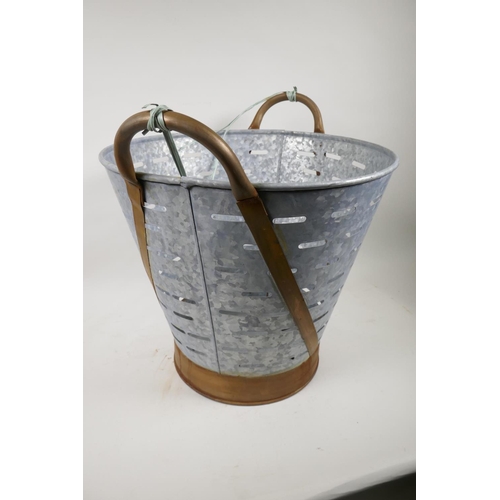 7 - A galvanised olive bucket, 14