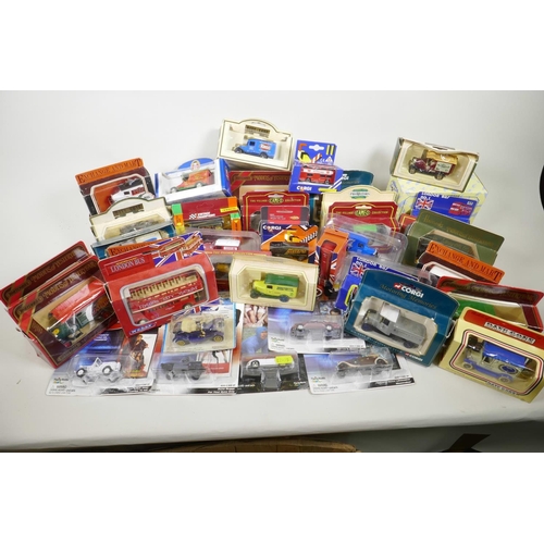 62 - Forty five boxed die cast model vehicles, from Matchbox, 'Models of Yesteryear', Corgi etc