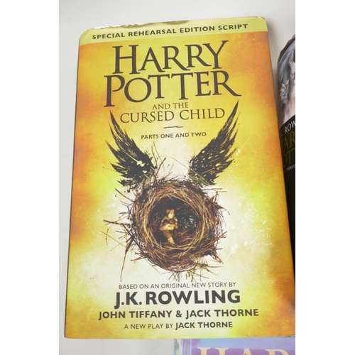 24 - Four Harry Potter books, 'The Cursed Child Play Script', two 'The Order of the Phoenix', 'The Prison... 