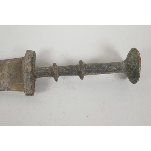 41 - A verdigris bronze dagger, 15