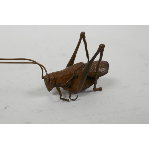 45 - A Japanese Jizai style coppered metal cricket, 5