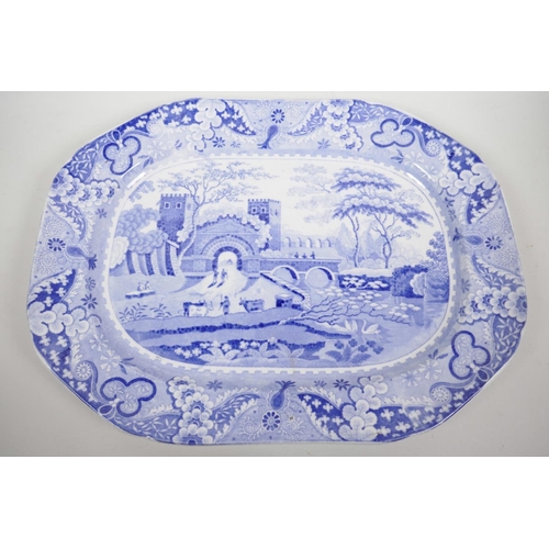 59 - A large Spode 'Castle' pattern platter, 19