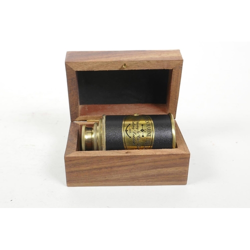 61 - A reproduction brass 'Victorian Marine Telescope', boxed, 3½