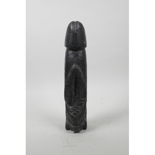 69 - A Chinese carved hardstone phallic ornament, 10