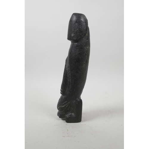 69 - A Chinese carved hardstone phallic ornament, 10