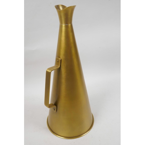 34 - A replica brass megaphone, 13½