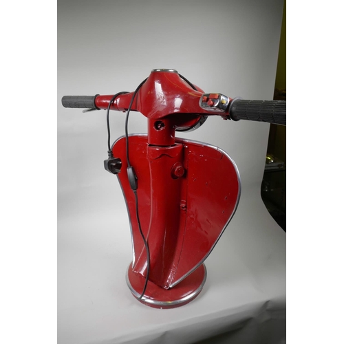 4 - A side lamp in the form of a Vespa scooter headstock and handle bars, with Union Flag on the fairing... 