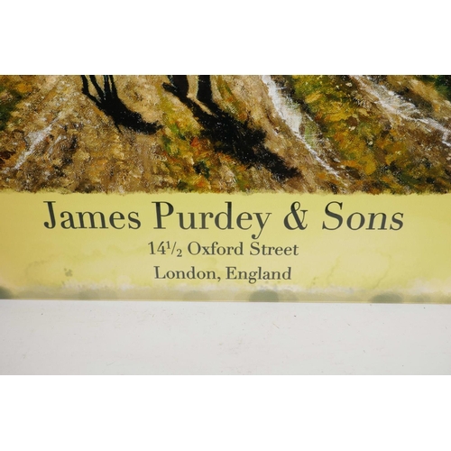 57 - A replica metal advertising sign for James Purdy & Sons, Gunsmiths, 20