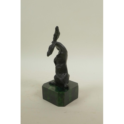 17 - A bronze figure of a hare, 8