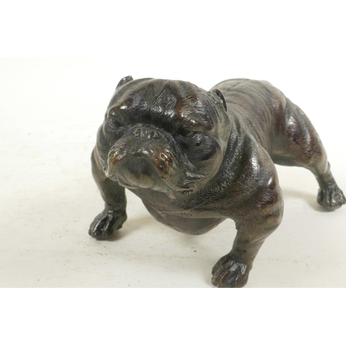 31 - A cast bronze figure of a bulldog, 7½