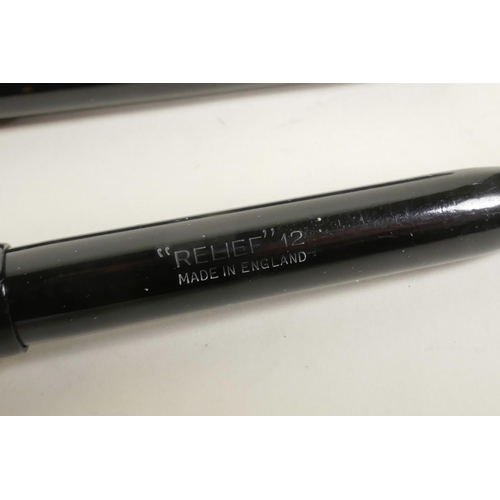 121 - Four Conway Stewart fountain pens and an Esterbrook 'Relief' model 12 fountain pen, all with 14ct go... 