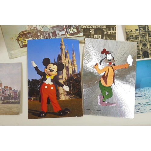 2 - A collection of C20th postcards including social history, topographical, Disney, travel etc, approxi... 