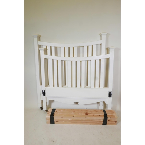 1157 - An Edwardian, Scottish made bed frame, 4ft wide